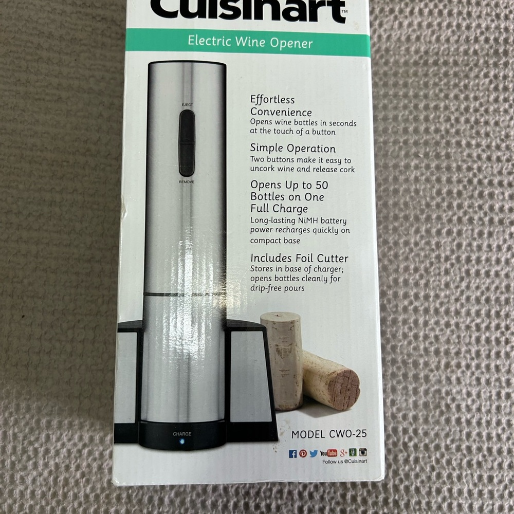 Cuisinart Silver Electric Wine Opener